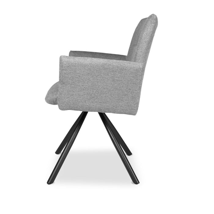 Sedia imbottita girevole Mosaic in tessuto colore grigio