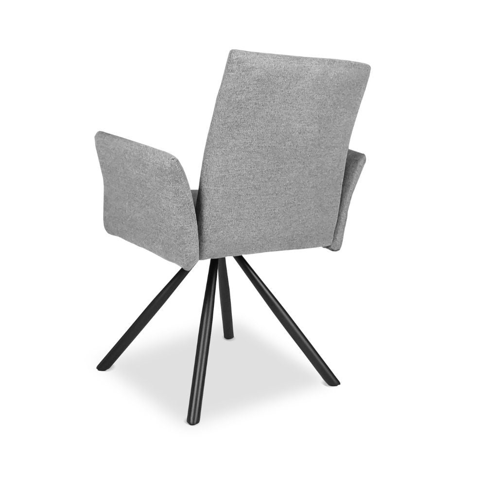 Sedia imbottita girevole Mosaic in tessuto colore grigio