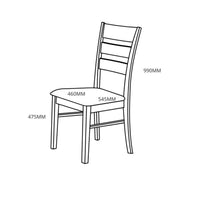 Sedia in legno Lisa colore grigio H 99x46x54.5 cm.