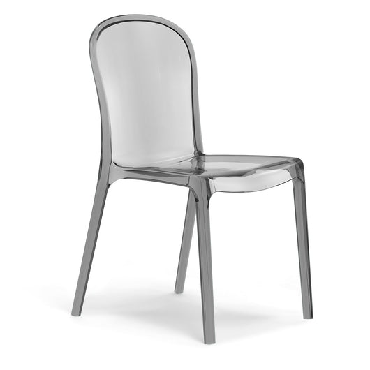 Set 2 sedie trasparenti in metacrilato EVA, impilabile, design moderno, ideale per sala da pranzo, soggiorno, cucina, sala d’attesa, bar, ristoranti colore Trasparente Fumè