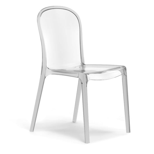 Set 4 sedie trasparenti in metacrilato EVA, impilabile, design moderno, ideale per sala da pranzo, soggiorno, cucina, sala d’attesa, bar, ristoranti