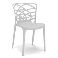 Set 6 sedie in polipropilene ARMONIA, impilabile, resistente ai raggi UV, design moderno, ideale per sala da pranzo, cucina, sala dattesa, bar, ristoranti o giardino, colore Bianco