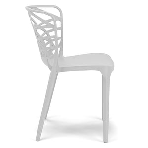 Set 4 sedie in polipropilene ARMONIA, impilabile, resistente ai raggi UV, design moderno, ideale per sala da pranzo, cucina, sala dattesa, bar, ristoranti o giardino, colore Bianco