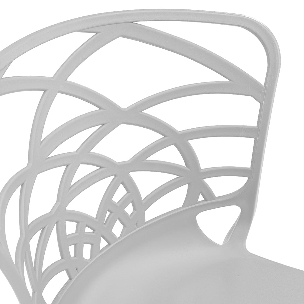 Set 4 sedie in polipropilene ARMONIA, impilabile, resistente ai raggi UV, design moderno, ideale per sala da pranzo, cucina, sala dattesa, bar, ristoranti o giardino, colore Bianco