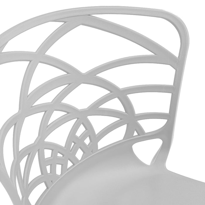 Set 4 sedie in polipropilene ARMONIA, impilabile, resistente ai raggi UV, design moderno, ideale per sala da pranzo, cucina, sala dattesa, bar, ristoranti o giardino, colore Bianco