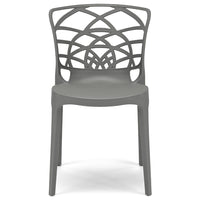 Set 6 sedie in polipropilene ARMONIA, impilabile, resistente ai raggi UV, design moderno, ideale per sala da pranzo, cucina, sala d’attesa, bar, ristoranti o giardino, colore Cemento