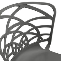 Set 4 sedie in polipropilene ARMONIA, impilabile, resistente ai raggi UV, design moderno, ideale per sala da pranzo, cucina, sala d’attesa, bar, ristoranti o giardino, colore Cemento