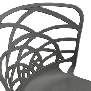 Set 4 sedie in polipropilene ARMONIA, impilabile, resistente ai raggi UV, design moderno, ideale per sala da pranzo, cucina, sala d’attesa, bar, ristoranti o giardino, colore Cemento