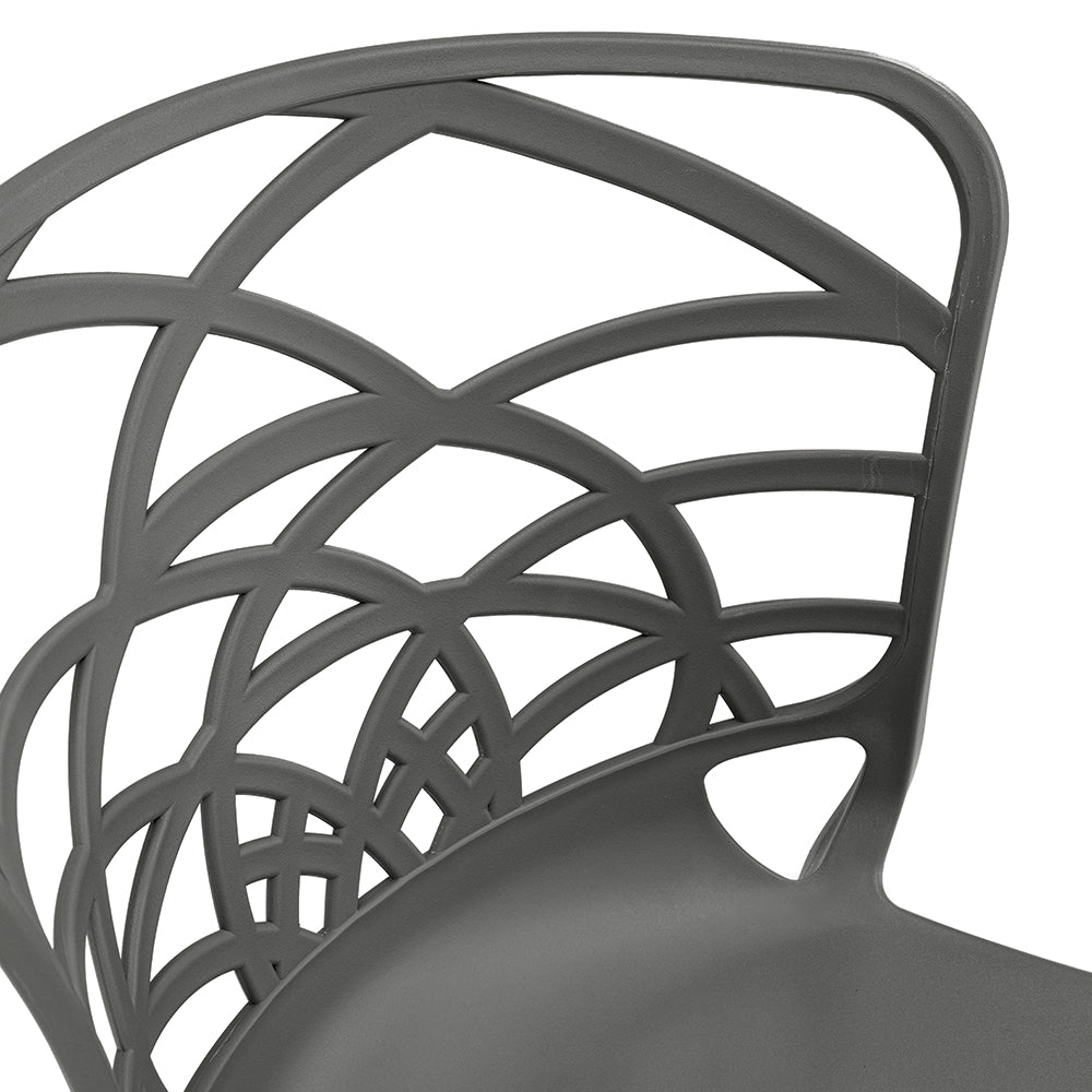 Set 6 sedie in polipropilene ARMONIA, impilabile, resistente ai raggi UV, design moderno, ideale per sala da pranzo, cucina, sala d’attesa, bar, ristoranti o giardino, colore Cemento