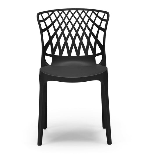 Sedia in polipropilene ARKO, 100% MADE IN ITALY, impilabile, idrorepellente, resistente ai raggi UV, design moderno, ideale per sala da pranzo, cucina, bar, ristoranti o giardino, colore Nero