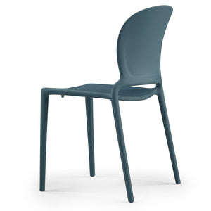 Set 6 sedie in polipropilene JASMINE, impilabile, resistente ai raggi UV, design moderno, ideale per sala da pranzo, cucina, sala d’attesa, bar, ristoranti o giardino colore Avio