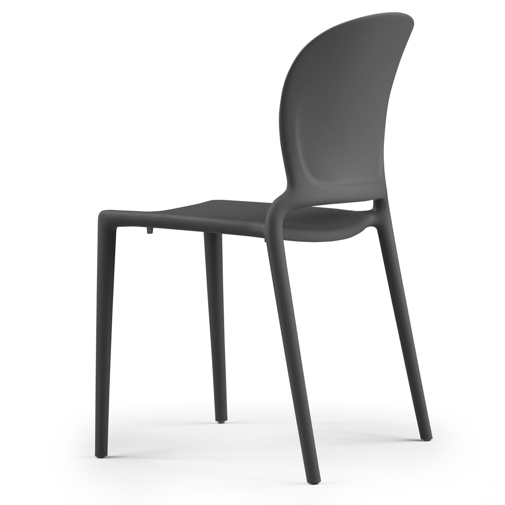 Set 2 sedie in polipropilene JASMINE, impilabile, resistente ai raggi UV, design moderno, ideale per sala da pranzo, cucina, sala d’attesa, bar, ristoranti o giardino colore Cemento