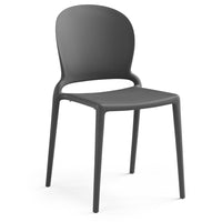 Set 6 sedie in polipropilene JASMINE, impilabile, resistente ai raggi UV, design moderno, ideale per sala da pranzo, cucina, sala d’attesa, bar, ristoranti o giardino colore Cemento