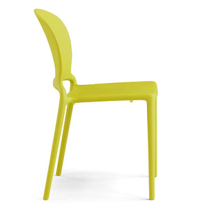 Set 2 sedie in polipropilene JASMINE, impilabile, resistente ai raggi UV, design moderno, ideale per sala da pranzo, cucina, sala d’attesa, bar, ristoranti o giardino colore Giallo Limone
