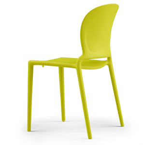 Set 2 sedie in polipropilene JASMINE, impilabile, resistente ai raggi UV, design moderno, ideale per sala da pranzo, cucina, sala d’attesa, bar, ristoranti o giardino colore Giallo Limone