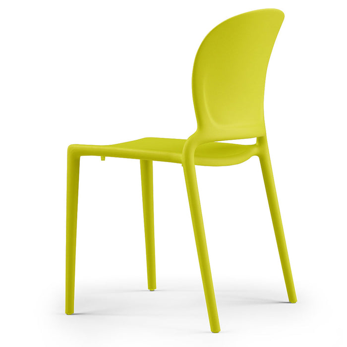 Set 2 sedie in polipropilene JASMINE, impilabile, resistente ai raggi UV, design moderno, ideale per sala da pranzo, cucina, sala d’attesa, bar, ristoranti o giardino colore Giallo Limone