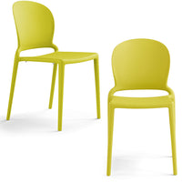 Set 2 sedie in polipropilene JASMINE, impilabile, resistente ai raggi UV, design moderno, ideale per sala da pranzo, cucina, sala d’attesa, bar, ristoranti o giardino colore Giallo Limone