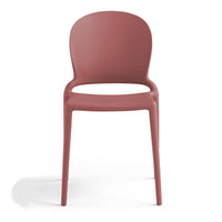 Set 6 sedie in polipropilene JASMINE, impilabile, resistente ai raggi UV, design moderno, ideale per sala da pranzo, cucina, sala d’attesa, bar, ristoranti o giardino colore Mattone