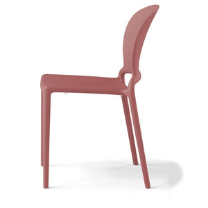 Set 6 sedie in polipropilene JASMINE, impilabile, resistente ai raggi UV, design moderno, ideale per sala da pranzo, cucina, sala d’attesa, bar, ristoranti o giardino colore Mattone