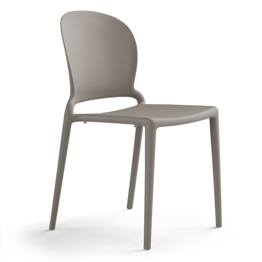 Sedia in polipropilene JASMINE, impilabile, resistente ai raggi UV, design moderno, ideale per sala da pranzo, cucina, sala d’attesa, bar, ristoranti o giardino colore Tortora