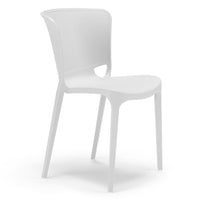 Set 4 sedie in polipropilene JUMBO, 100% MADE IN ITALY, impilabile, resistente ai raggi UV, design moderno, ideale per sala da pranzo, cucina, sala d’attesa, bar, ristoranti o giardino, colore Bianco