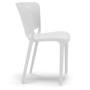 Set 2 sedie in polipropilene JUMBO, 100% MADE IN ITALY, impilabile, resistente ai raggi UV, design moderno, ideale per sala da pranzo, cucina, sala d’attesa, bar, ristoranti o giardino, colore Bianco