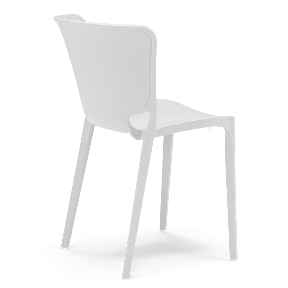 Set 4 sedie in polipropilene JUMBO, 100% MADE IN ITALY, impilabile, resistente ai raggi UV, design moderno, ideale per sala da pranzo, cucina, sala d’attesa, bar, ristoranti o giardino, colore Bianco