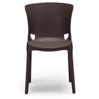 Set 4 sedie in polipropilene JUMBO, 100% MADE IN ITALY, impilabile, resistente ai raggi UV, design moderno, ideale per sala da pranzo, cucina, sala d’attesa, bar, ristoranti o giardino, colore Marrone