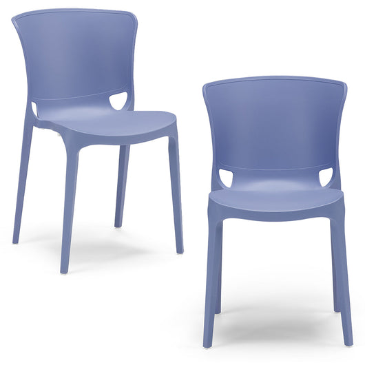 Set 2 sedie in polipropilene JUMBO, 100% MADE IN ITALY, impilabile, resistente ai raggi UV, design moderno, ideale per sala da pranzo, cucina, sala d’attesa, bar, ristoranti o giardino, colore Carta da Zucchero