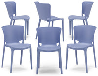 Set 6 sedie in polipropilene JUMBO, 100% MADE IN ITALY, impilabile, resistente ai raggi UV, design moderno, ideale per sala da pranzo, cucina, sala d’attesa, bar, ristoranti o giardino, colore Carta da Zucchero