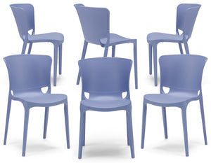 Set 6 sedie in polipropilene JUMBO, 100% MADE IN ITALY, impilabile, resistente ai raggi UV, design moderno, ideale per sala da pranzo, cucina, sala d’attesa, bar, ristoranti o giardino, colore Carta da Zucchero