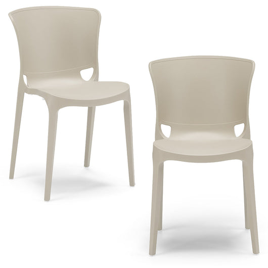 Set 2 sedie in polipropilene JUMBO, 100% MADE IN ITALY, impilabile, resistente ai raggi UV, design moderno, ideale per sala da pranzo, cucina, sala d’attesa, bar, ristoranti o giardino, colore Corda
