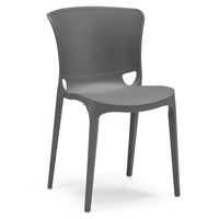 Set 2 sedie in polipropilene JUMBO, 100% MADE IN ITALY, impilabile, resistente ai raggi UV, design moderno, ideale per sala da pranzo, cucina, sala d’attesa, bar, ristoranti o giardino, colore Grigio