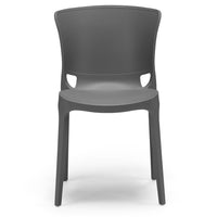 Set 2 sedie in polipropilene JUMBO, 100% MADE IN ITALY, impilabile, resistente ai raggi UV, design moderno, ideale per sala da pranzo, cucina, sala d’attesa, bar, ristoranti o giardino, colore Grigio