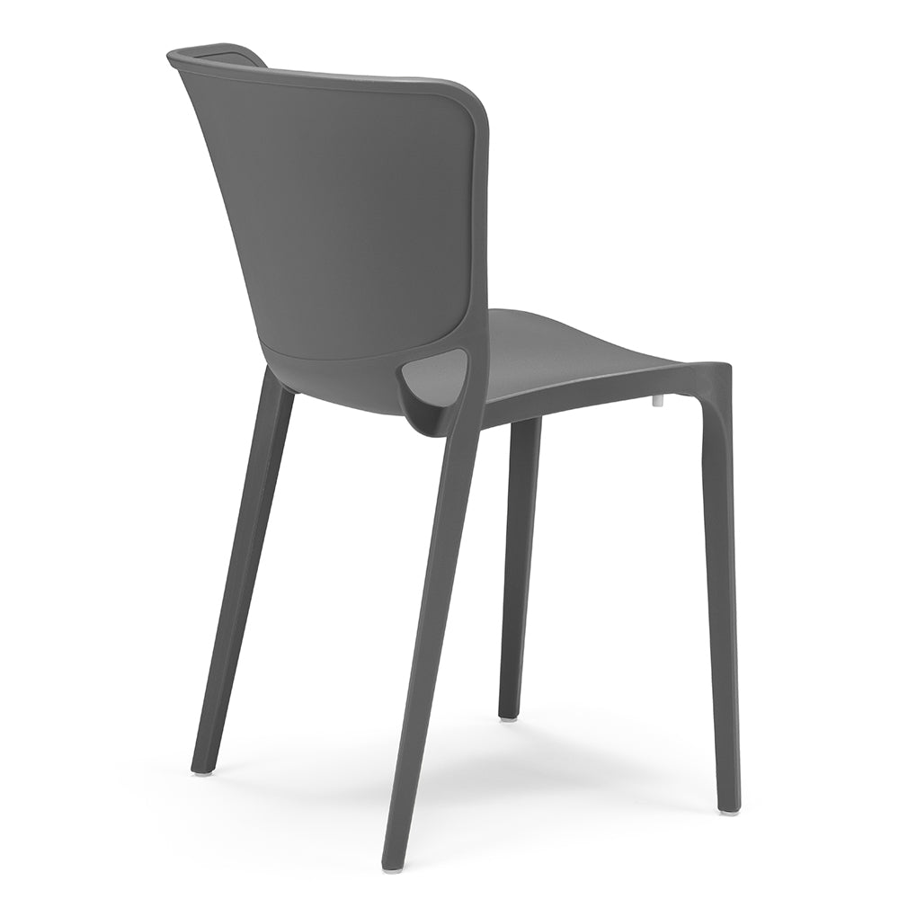 Set 2 sedie in polipropilene JUMBO, 100% MADE IN ITALY, impilabile, resistente ai raggi UV, design moderno, ideale per sala da pranzo, cucina, sala d’attesa, bar, ristoranti o giardino, colore Grigio