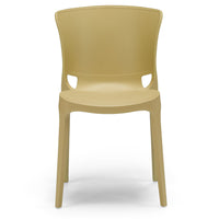 Sedia in polipropilene JUMBO, 100% MADE IN ITALY, impilabile, resistente ai raggi UV, design moderno, ideale per sala da pranzo, cucina, sala d’attesa, bar, ristoranti o giardino, colore Senape