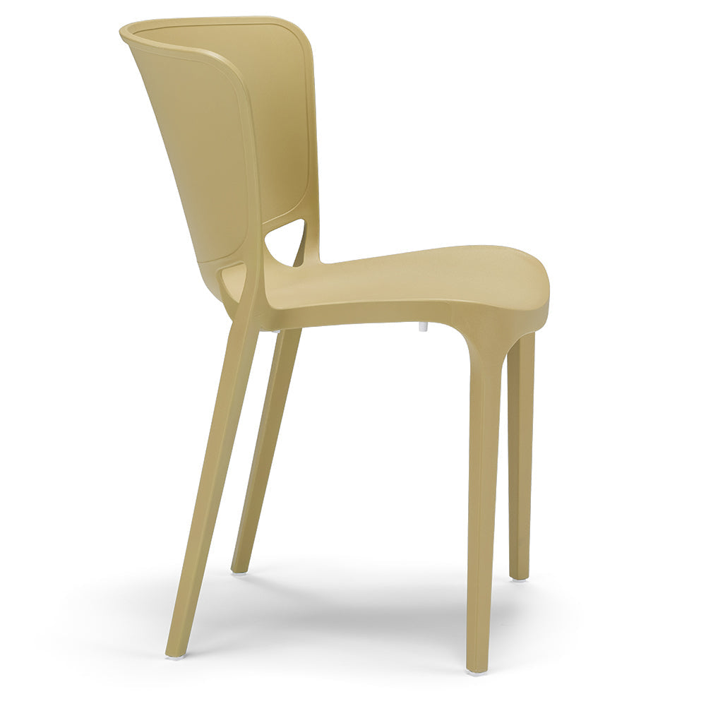 Sedia in polipropilene JUMBO, 100% MADE IN ITALY, impilabile, resistente ai raggi UV, design moderno, ideale per sala da pranzo, cucina, sala d’attesa, bar, ristoranti o giardino, colore Senape