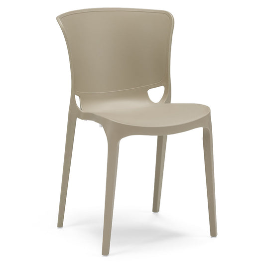 Set 2 sedie in polipropilene JUMBO, 100% MADE IN ITALY, impilabile, resistente ai raggi UV, design moderno, ideale per sala da pranzo, cucina, sala d’attesa, bar, ristoranti o giardino, colore Tortora