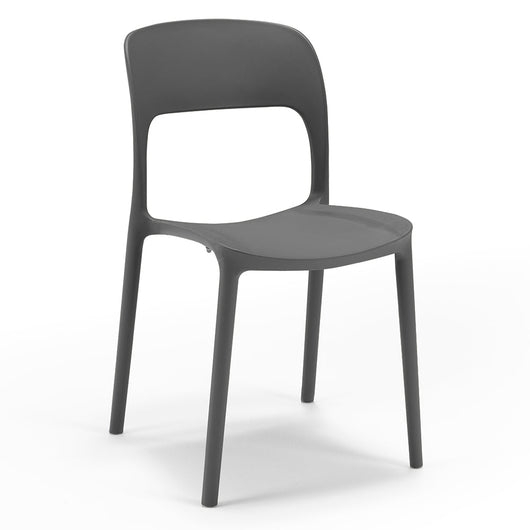 Sedia in polipropilene KATE, impilabile, resistente ai raggi UV, design moderno, ideale per sala da pranzo, cucina, sala dattesa, bar, ristoranti o da esterno, colore Tortora