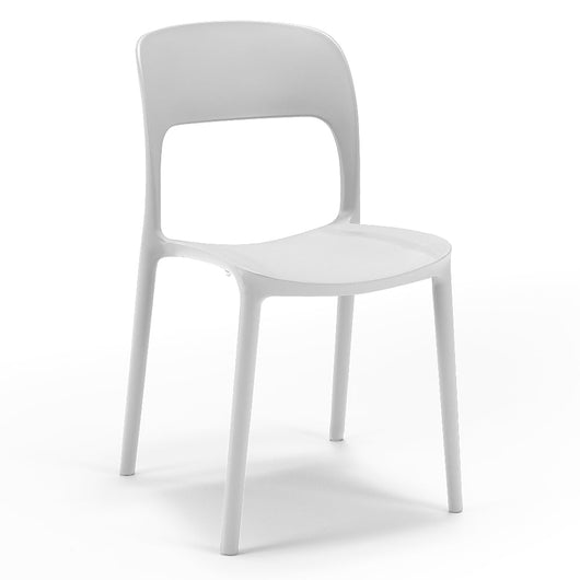 Set 6 sedie in polipropilene KATE, impilabile, resistente ai raggi UV, design moderno, ideale per sala da pranzo, cucina, sala d’attesa, bar, ristoranti o da esterno, colore Bianco