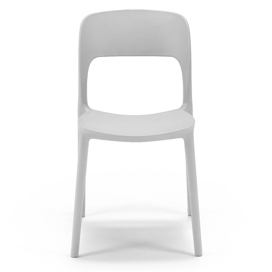 Sedia in polipropilene KATE, impilabile, resistente ai raggi UV, design moderno, ideale per sala da pranzo, cucina, sala d’attesa, bar, ristoranti o da esterno, colore Bianco
