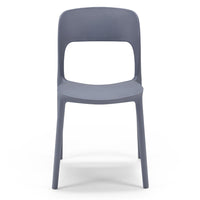 Set 6 sedie in polipropilene KATE, impilabile, resistente ai raggi UV, design moderno, ideale per sala da pranzo, cucina, sala d’attesa, bar, ristoranti o da esterno, colore Grigio Asfalto