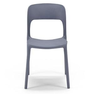 Set 6 sedie in polipropilene KATE, impilabile, resistente ai raggi UV, design moderno, ideale per sala da pranzo, cucina, sala d’attesa, bar, ristoranti o da esterno, colore Grigio Asfalto