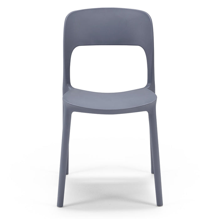 Set 6 sedie in polipropilene KATE, impilabile, resistente ai raggi UV, design moderno, ideale per sala da pranzo, cucina, sala d’attesa, bar, ristoranti o da esterno, colore Grigio Asfalto