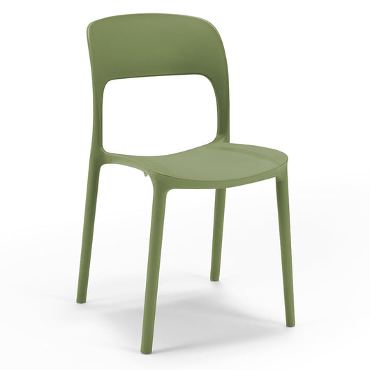 Set 2 sedie in polipropilene KATE, impilabile, resistente ai raggi UV, design moderno, ideale per sala da pranzo, cucina, sala dattesa, bar, ristoranti o da esterno, colore Tortora