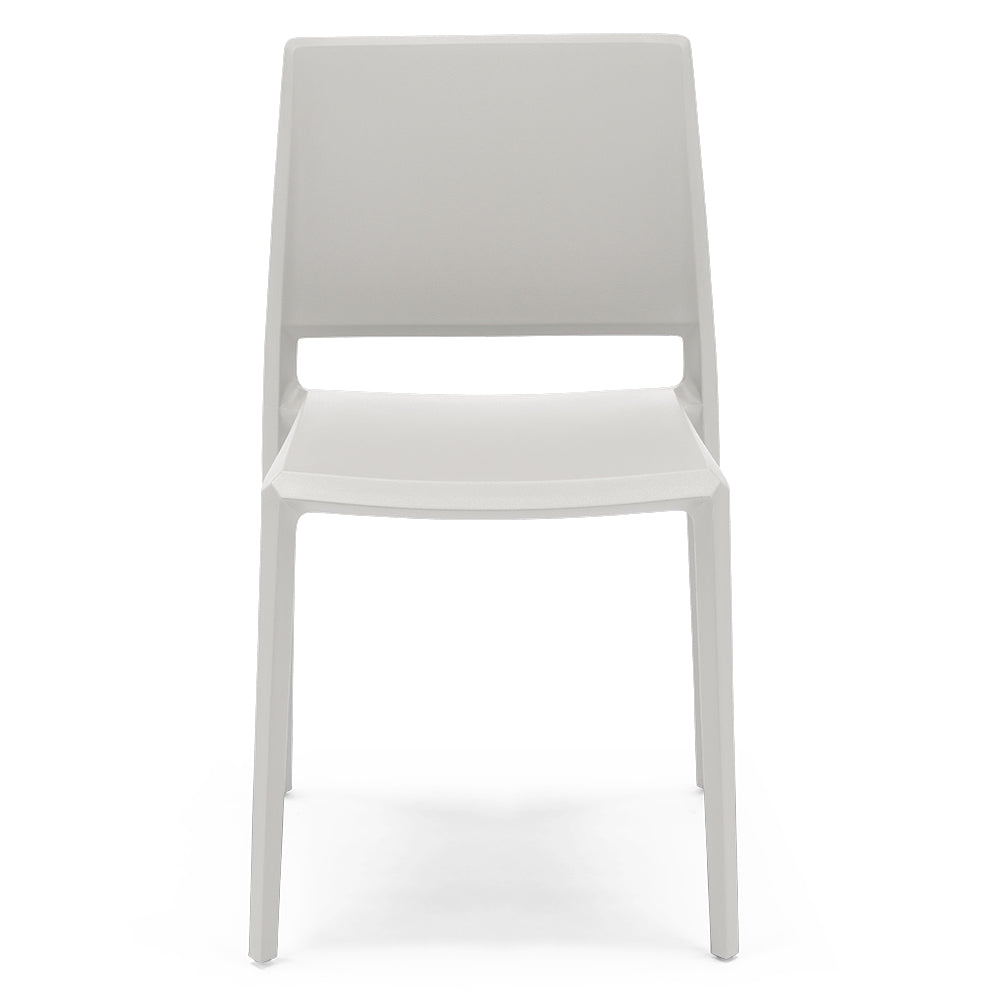 Set 2 sedie in polipropilene MEGAN, impilabile, resistente ai raggi UV, design moderno, ideale per sala da pranzo, cucina, sala d’attesa, bar, ristoranti o giardino, colore Bianco