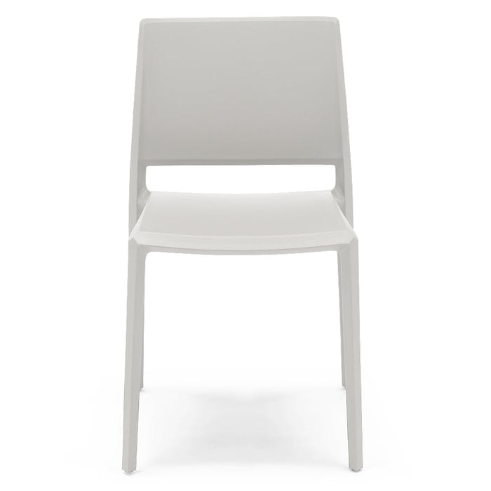 Set 2 sedie in polipropilene MEGAN, impilabile, resistente ai raggi UV, design moderno, ideale per sala da pranzo, cucina, sala d’attesa, bar, ristoranti o giardino, colore Bianco