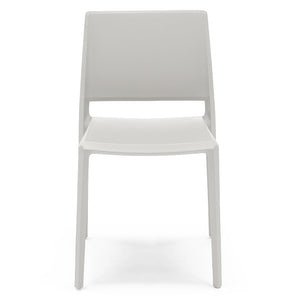 Sedia in polipropilene MEGAN, impilabile, resistente ai raggi UV, design moderno, ideale per sala da pranzo, cucina, sala d’attesa, bar, ristoranti o giardino, colore Bianco