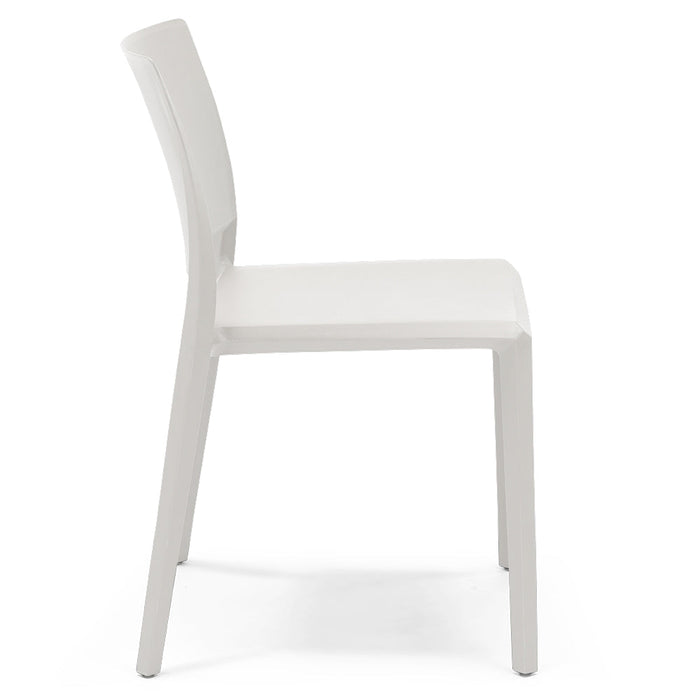 Sedia in polipropilene MEGAN, impilabile, resistente ai raggi UV, design moderno, ideale per sala da pranzo, cucina, sala d’attesa, bar, ristoranti o giardino, colore Bianco