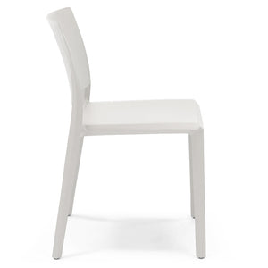 Set 2 sedie in polipropilene MEGAN, impilabile, resistente ai raggi UV, design moderno, ideale per sala da pranzo, cucina, sala d’attesa, bar, ristoranti o giardino, colore Bianco